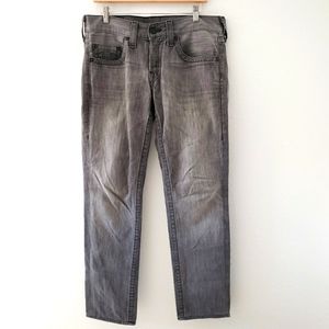 True Religion Mens Geno Grey Denim Jeans Size 32